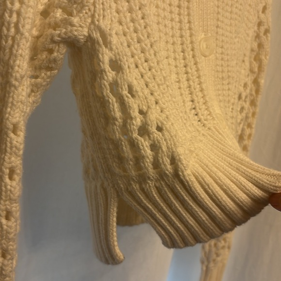 Women's white Knit Cardigan Sweater - Picture 6 of 9